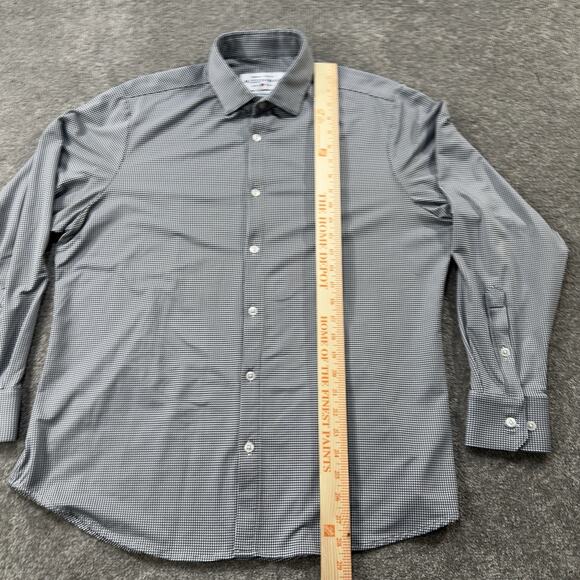 Mizzen + Main Medium Spinnaker Button Front Micro Check Performance Shirt Preppy - Picture 8 of 10